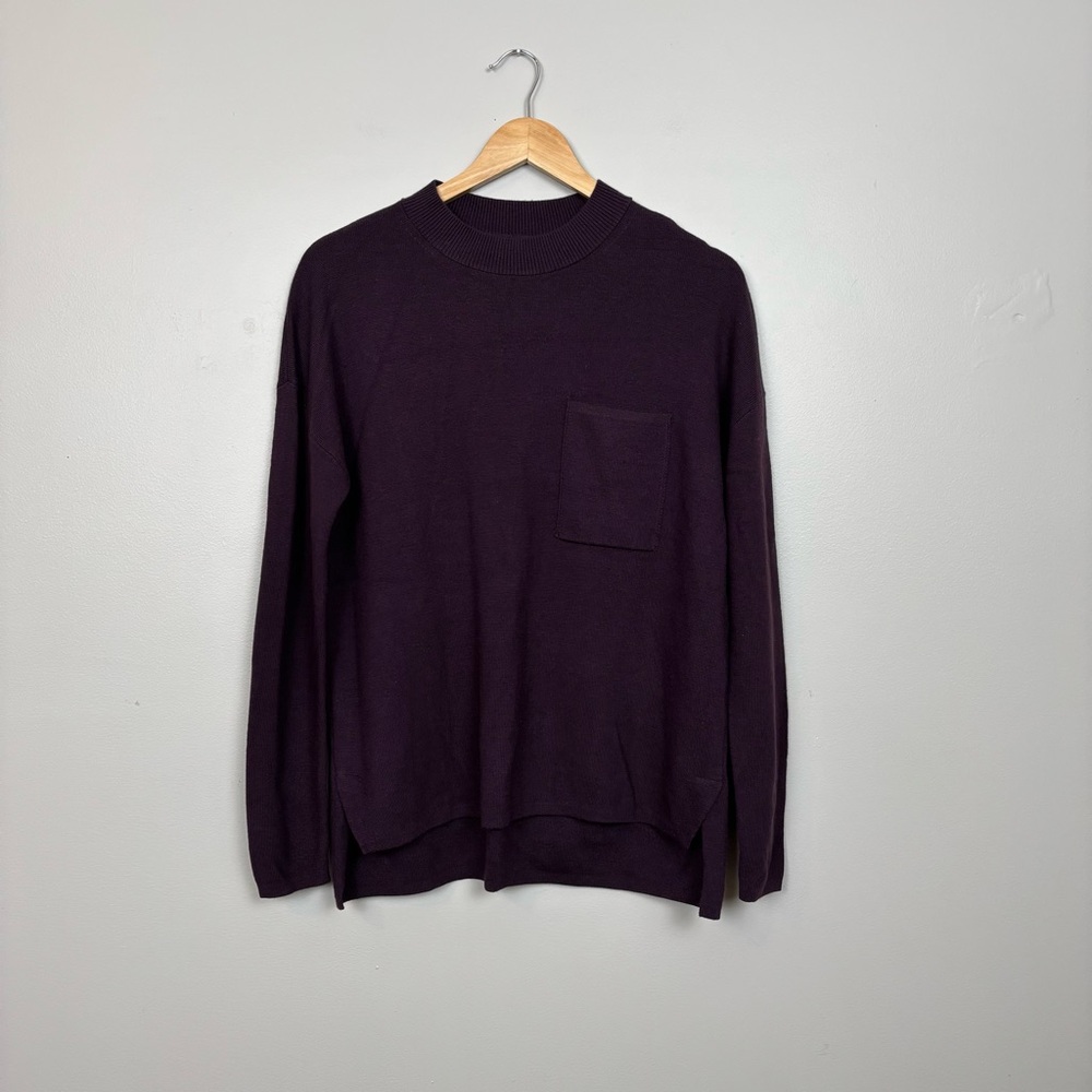 Banana Republic Factory Sweater Womens Med Purple Crew Neck Long Sleeve Knit